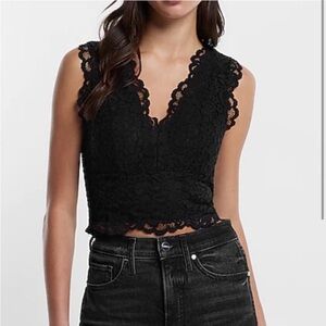 Black Lace Sleeveless Top